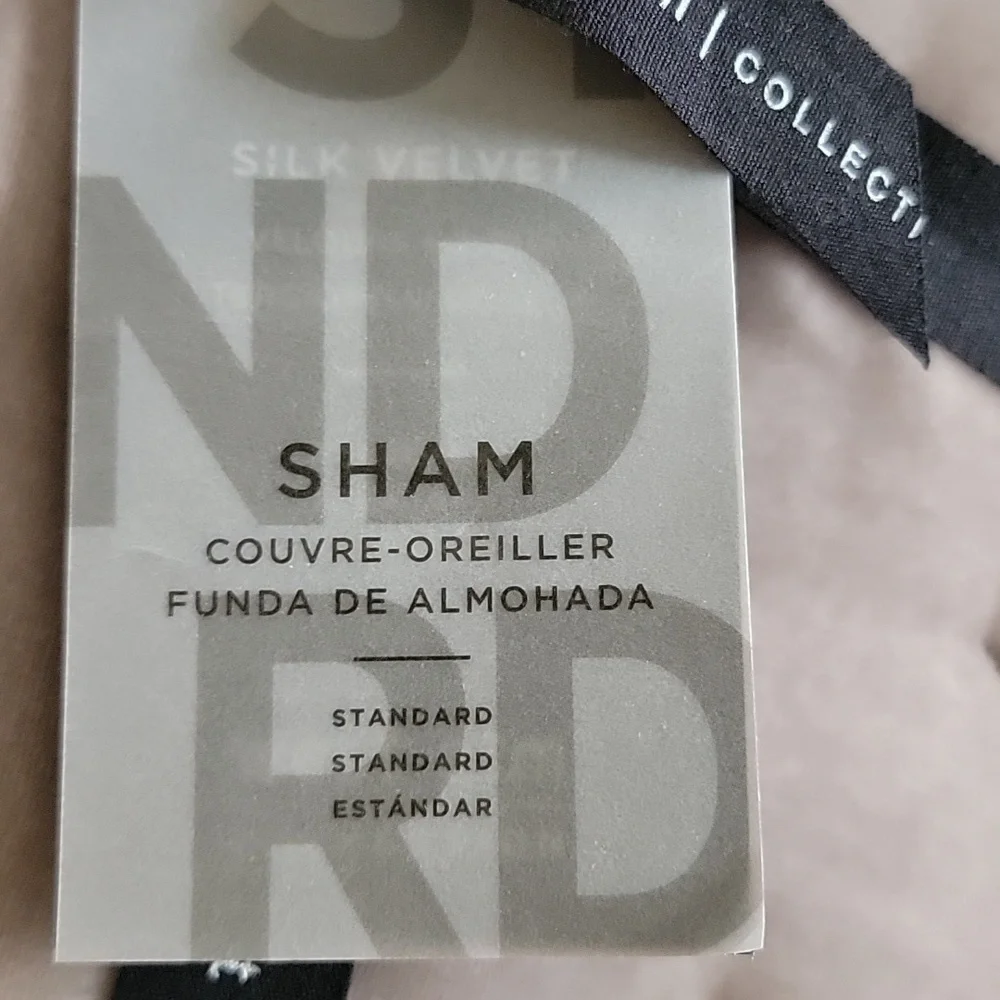 West Elm Luxe Velvet Standard Sham Light Gray NWT